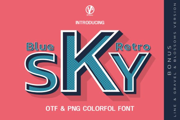 Bluesky Retro: A Dazzling Color Font for Handmade Charm