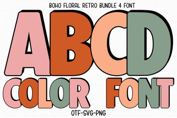 Boho Floral Retro: A Bold Serif Font for Digital Branding