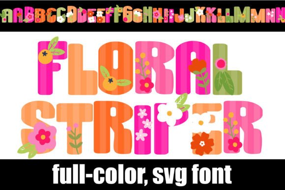 Floral Striper: A Vibrant Color Font for Handmade Labels & Invitations