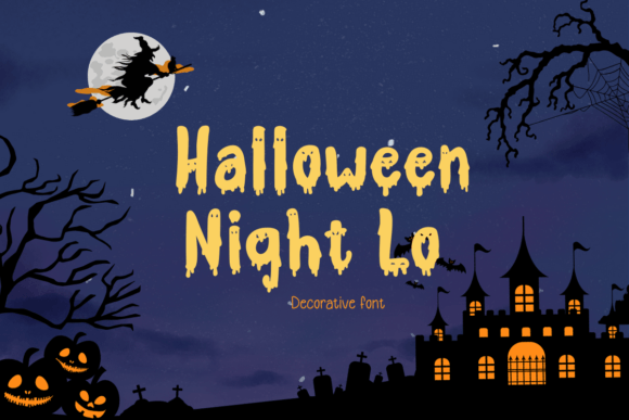 Halloween Night Lo: A Spooky, Thick-Lettered Display Typeface