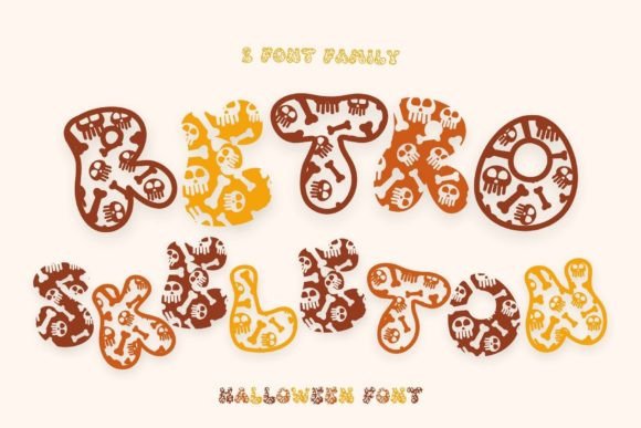 Retro Skeleton Font: A Playful, Spooky Display Typeface for Crafters