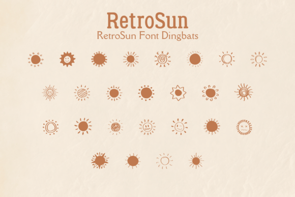 Retro Sun: A Playful Dingbat Font for Branding That Feels Human